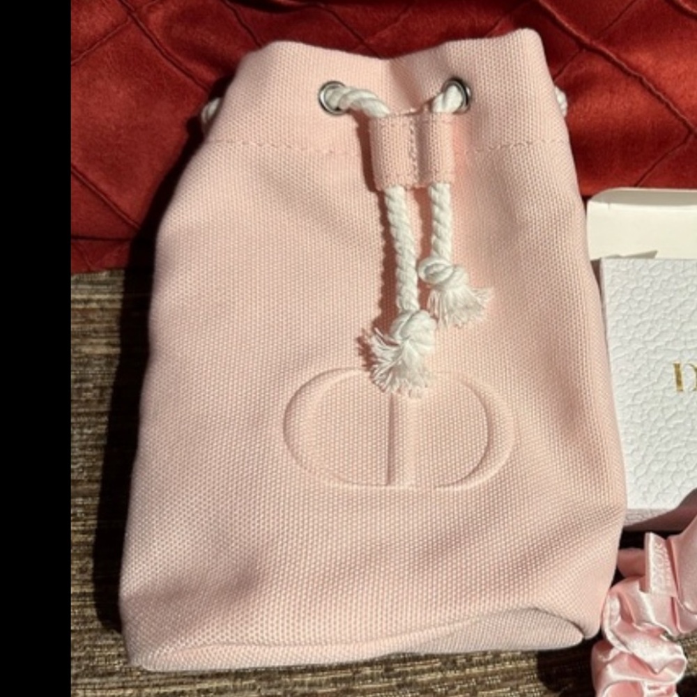New Dior pink drawstring pouch